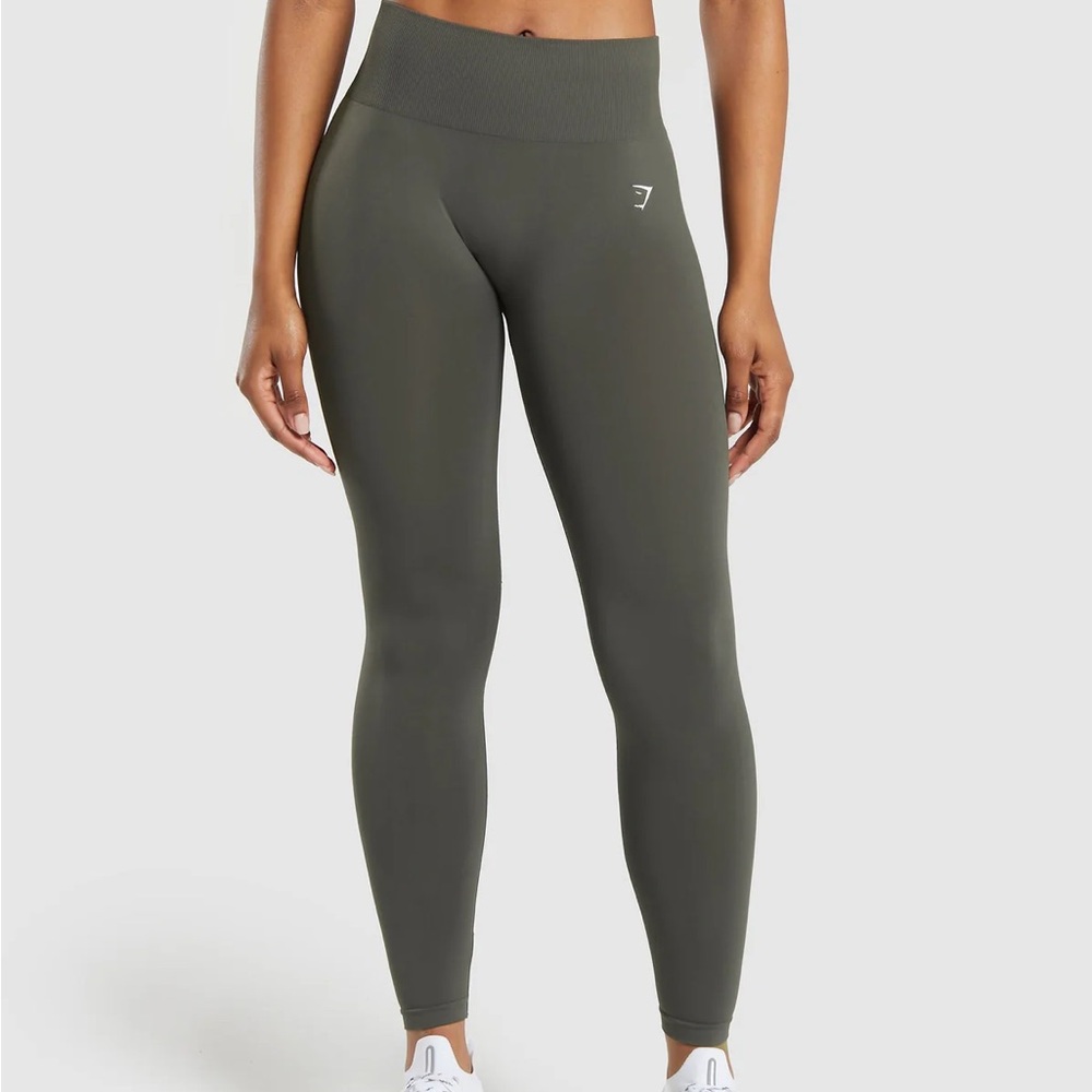 GYMSHARK Olive Green High-Waisted Leggings size S